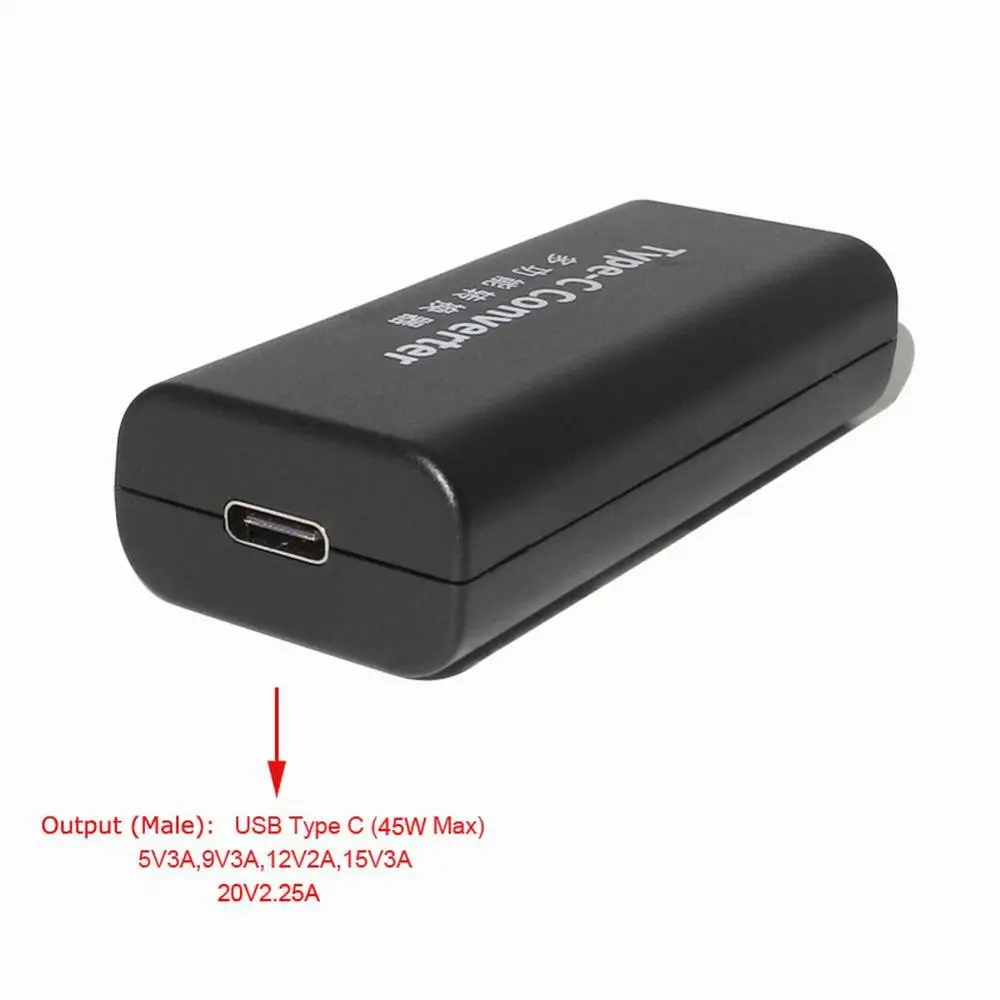 

Type-C Adapter USB C Male to Slim Tip Female 45W AC Laptop Adapter for HP, Lenovo Thinkpad
