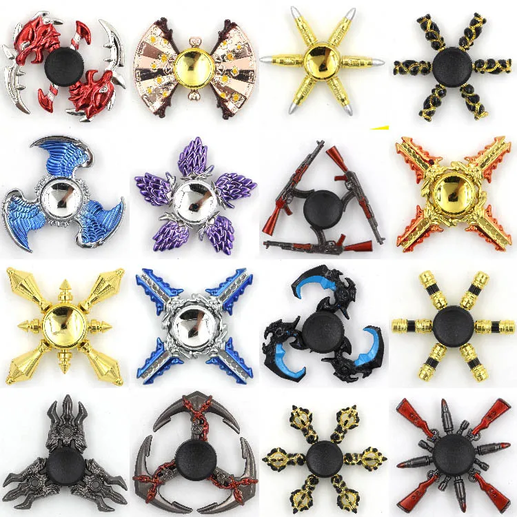 Zinc Alloy Fidget Spinner Metal Tri Fidget Hand Spinner Finger Focus Toy Smooth Electroplate Hybrid Bearing Toys For Kids Gift