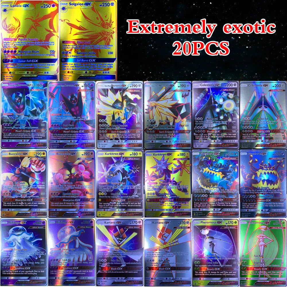 Pokemons TAKARA TOMY GX MEGA EX битва Игрушки Хобби Коллекционные игрушки Коллекция игр аниме-открытки для детей - Цвет: 20 Extremely exotic