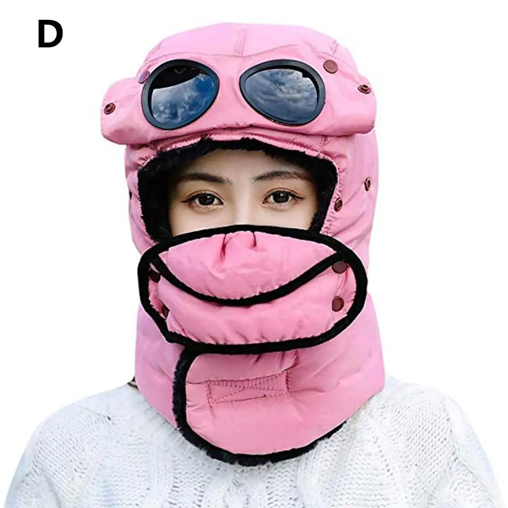 pink Теплая зимняя охотничья шапка, охотничьи шапки, охотничий охотник, шапка для пеших прогулок, Русская Шапка, ушной клапан с ветрозащитной маской - Цвет: pink