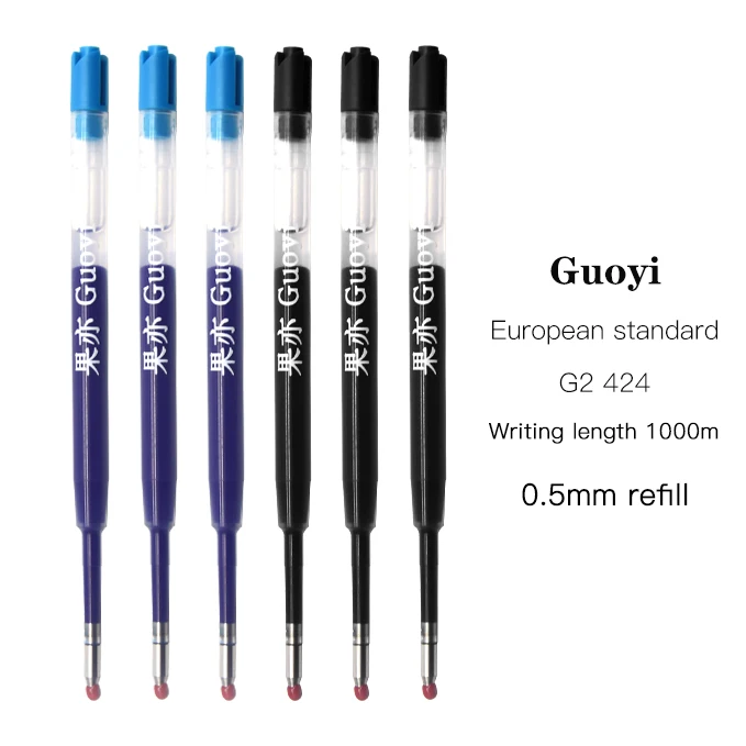 Guoyi K066 стержни для гелевых ручек 500 шт./лот 424 G2 гель 0 5 мм ручка узнать канцелярские