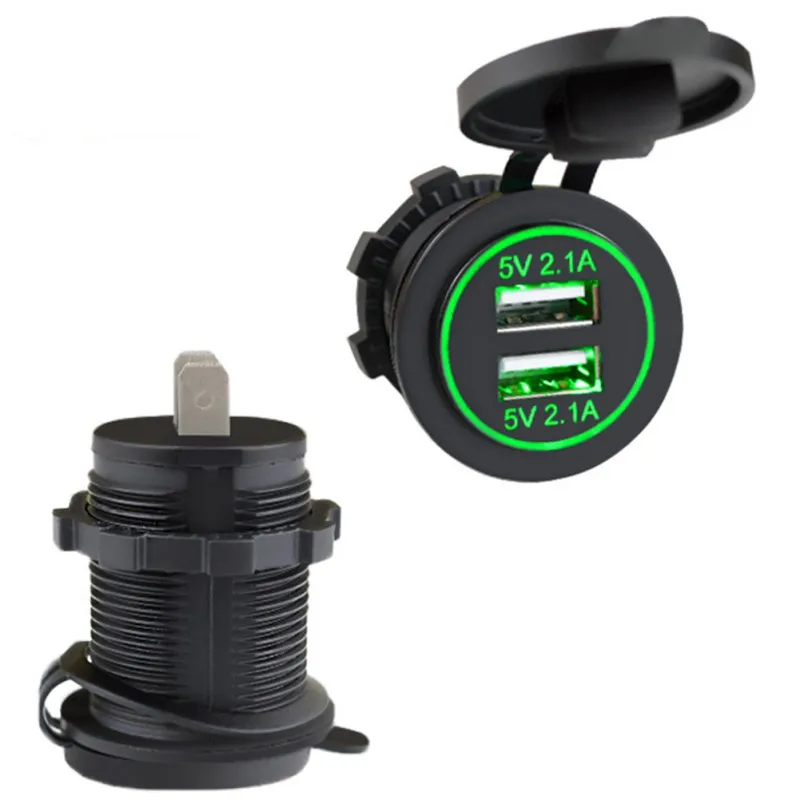 12 V-24 V модификация автомобиля мотоцикла usb зарядное устройство с двумя портами USB один светодиод диафрагма Водонепроницаемый 4.2A разъем для зарядного устройства