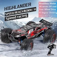 1:10 80KM 4WD Brushless Alloy Off-Road Remote Control Truck Car 45° Climbing Shock Absorption High Speed Drift Racing RC Car Toy 1