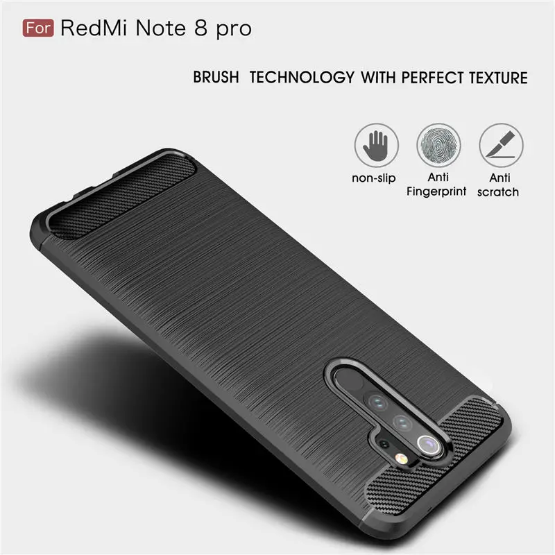Для Xiaomi Redmi Note 8 Pro 7 6 pro Чехол из углеродного волокна Мягкий силиконовый чехол ТПУ
