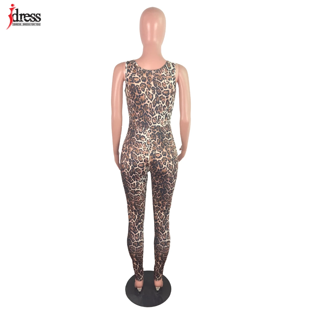 IDress Factory Wholesale New Women Clothing Fashion 2020 Summer Bodycon Bodysuit Sexy Long Pant Leopard Print One Piece Jumpsuit (5)