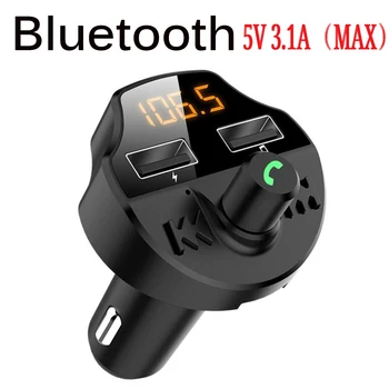 

New Handsfree transmetteur fm bluetooth voiture Bluetooth 5.0 FM radio Transmitter Modulator Car Charger 3.1A Dual USB Adapter