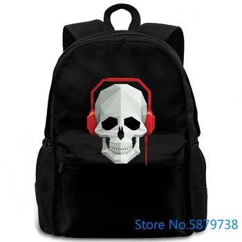 

Veloci Mens Skull & Headphones DJ Rave Festival Music V7 New Arrival Newest women men backpack laptop travel school adult