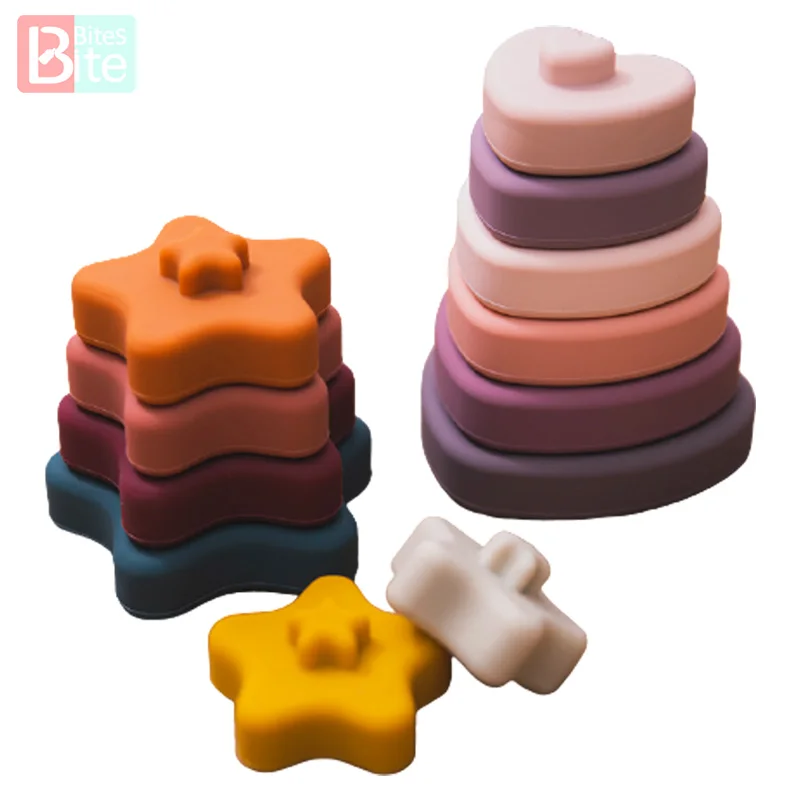 

Montessori Toys 6Pc/Set Colorful Soft Silicone Building Blocks Toys Baby Early Education Teaching Aids Silicone Toddler Baby Toy