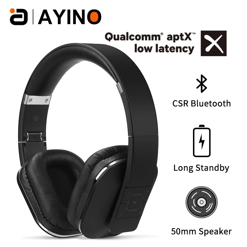 Hi-Fi стереонаушники Bluetooth 4 2 беспроводные наушники aptX ll Накладные музыкальная