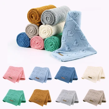 

Knitted Baby Blanket Soft Newborn Swaddle Cotton Baby Swaddle Wrap Children's Blanket Crib Bedding Quilt Baby Stroller Blankets