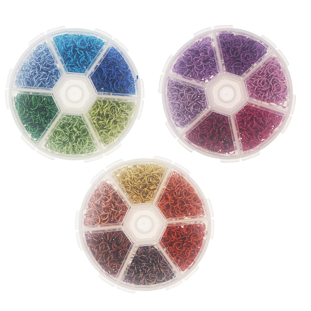 3 Boxes Multicolor Aluminum Wire Open Jump Rings Mixed Color Jewelry Making Accessories