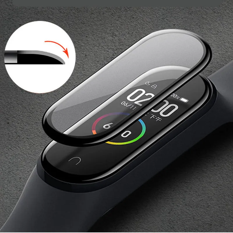 Пленка для Xiaomi mi Band 4 защитное мягкое стекло band ремешок защитный чехол экрана