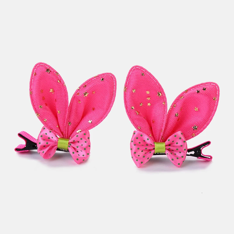 2pcs/set Shiny Sequin pretty hair clips for girls rainbow flower glitter cat ears bunny barrette hair accessories cute headbands for women Hair Accessories