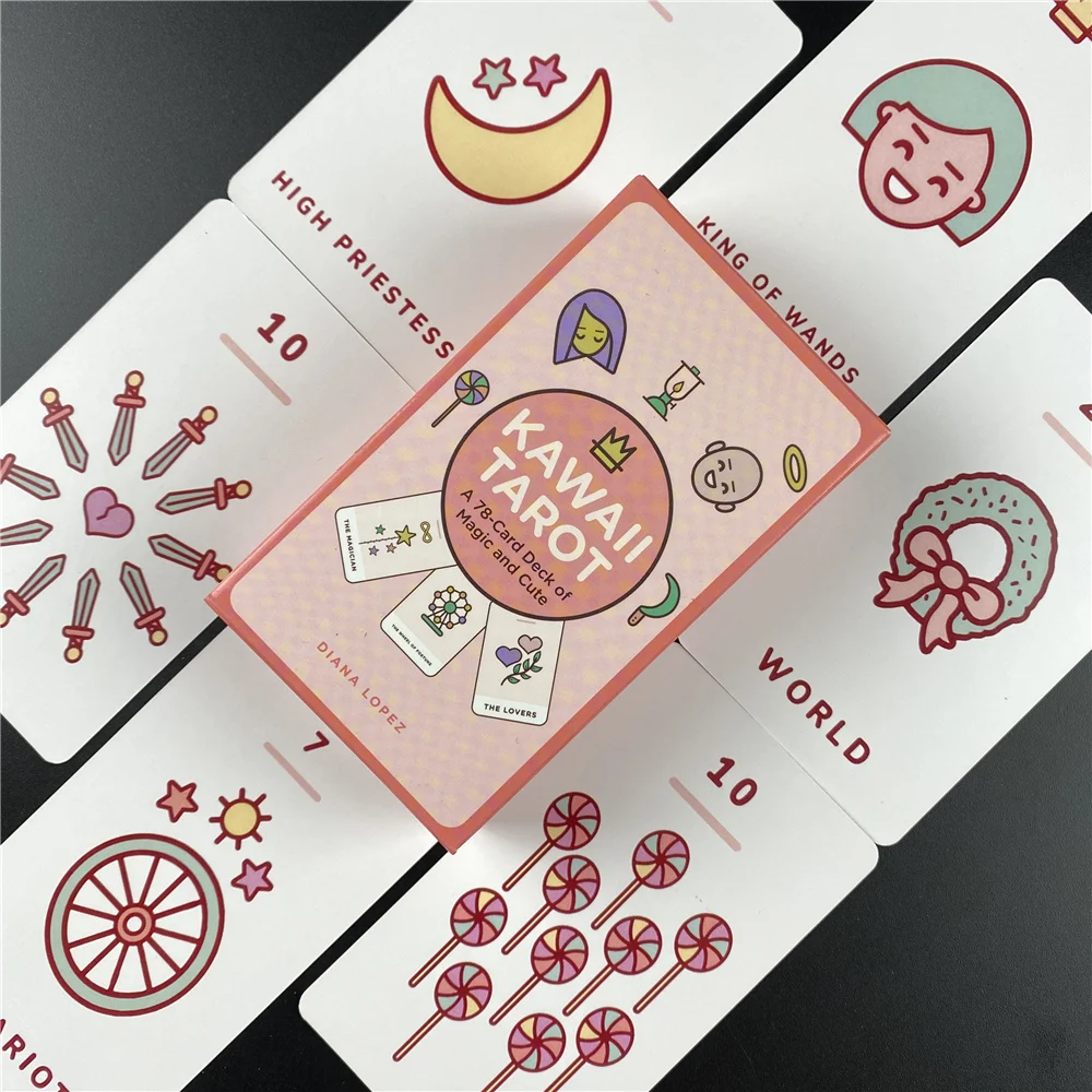Cartões de tarô kawaii bonito crianças cartões de jogo de tabuleiro  completo inglês pdf família festa mesa jogos de cartão - AliExpress