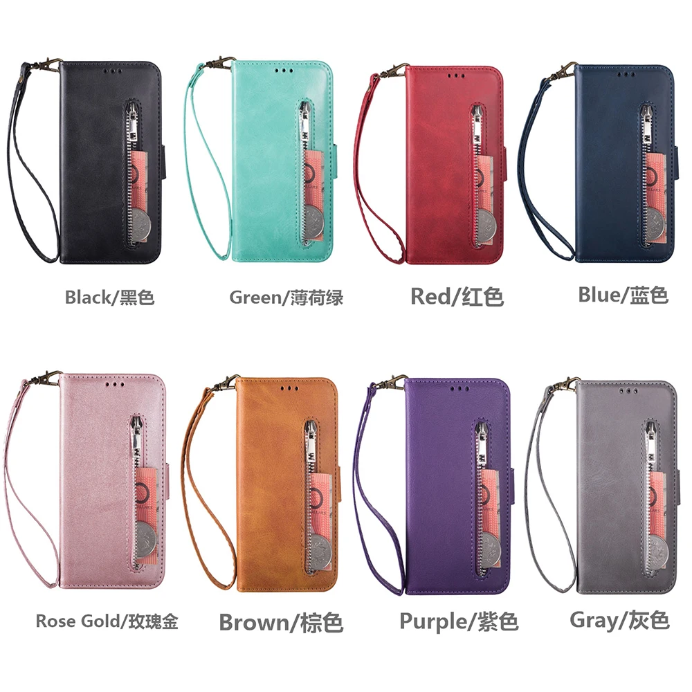 xiaomi leather case color Thích Hợp Cho Xiaomi 9 SE CC9 9E A3 9 Lite Redmi K30 Pro Note9 9 S Note7 Note8 Pro 7S 7 7A 8 8A Ốp Lưng Kéo Khóa Bao Da Điện Thoại xiaomi leather case custom