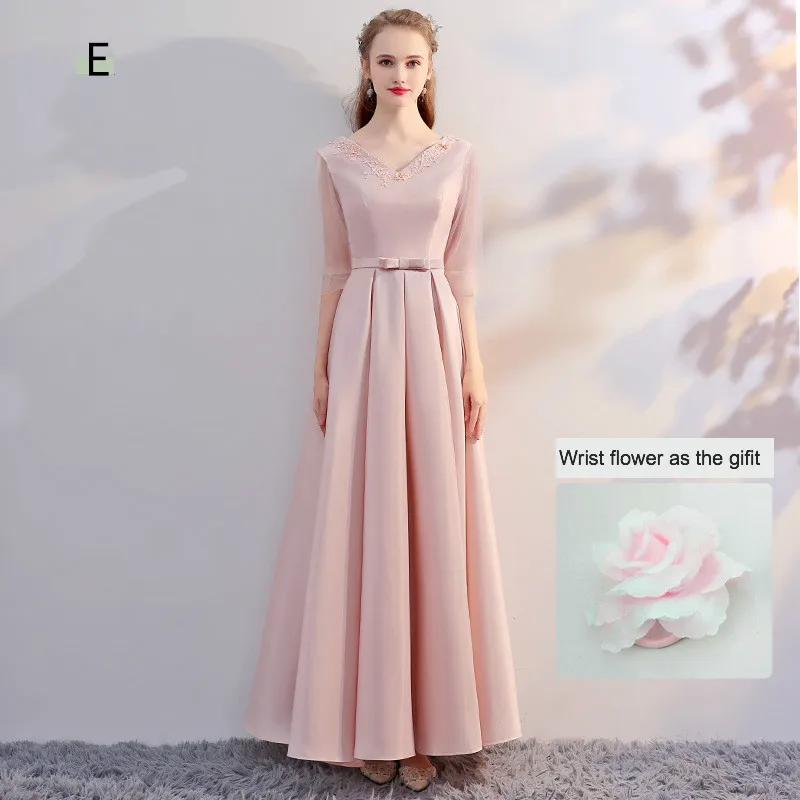 Style 11 KAUNISSINA розовые длинные пикантные платья подружек невесты ТРАПЕЦИЕВИДНОЕ ПЛАТЬЕ свадебное праздничное платье с аппликацией для дня рождения, банкета, выпускного бала Платья для вечеринок - Color: Style 11