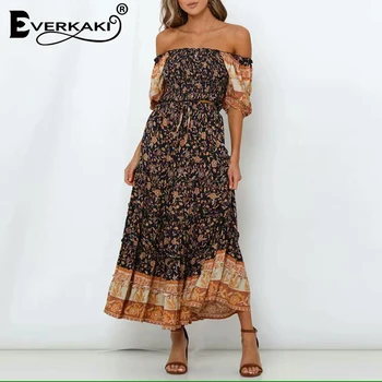 

Everkaki Boho Suits Sets Women Floral Print Summer Ladies Short Top and Long Skirt 2 Pieces Suits Sets Female 2020 Spring New