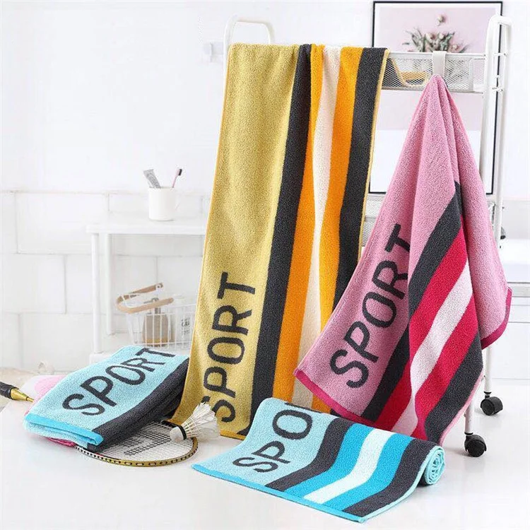 Junwell 40X95cm Larger Size Sports Towel 100% Cotton Terry Gym Towel toalha de esportes Swimming Travel essiential 3 colors