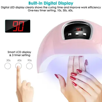 

54W UV LED Nail Lamp For Manicure Gel Nail Polish Auto-Sensing Timers Nail Dryer Machine For Curing All UV Gel Polish