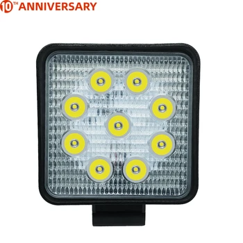 

hst 27W 9pcs led square off-road vehicle headlight spotlight 2700lm 6000K auto work light 12v car lights