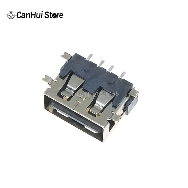 

5PCS SMD USB Type A Female jack 4PIN AF 10.0 PCB Mount Socket Connector Black Flat Edge DIY Repair Phone Toy Parts