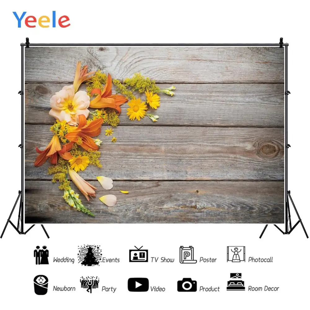 Yeele фон для детской фотосъемки с изображением старой деревянной доски цветов листьев гранж