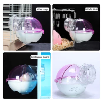 

New Pet Hamster box Small Animal Bath Sand Room Pet Toy Acrylic Mouse Bathroom Cage Pets Box Toilet Hamster Hanging House