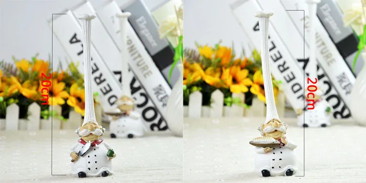 VILEAD 20cm 28cm Resin High Hat Chef Figurines American Rustic Creative Kitchen Restaurant Home Decoration Ornaments Crafts Gift