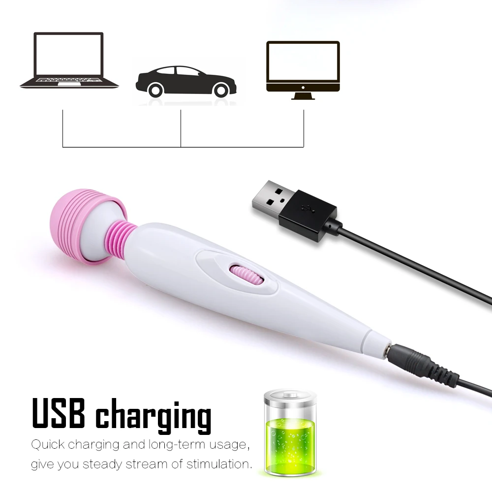 Мощный волшебный массажный вибратор AV для женщин зарядка через USB секс игрушка