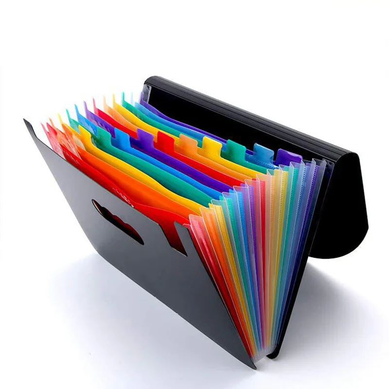 

Colorful Expanding File Document Pockets Box 12 Folder Office Paper Organizer Multifunctional TU-shop