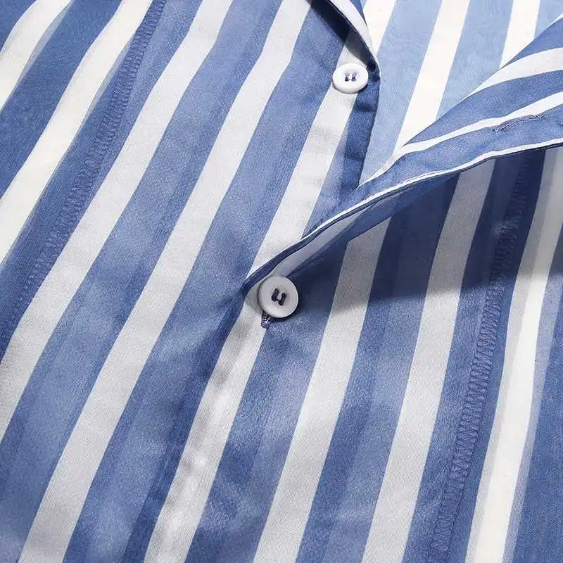 XXL,Black Kamao Mens Tops,Mens Gradient Stripe Splicing Pattern Casual Fashion Lapel Short Sleeve Shirt 
