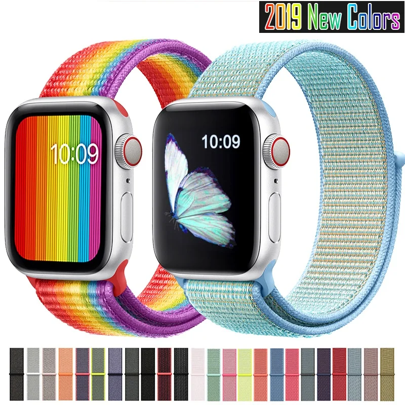 Для наручных часов Apple Watch серии 3/2/1 38 мм 42 мм нейлон мягкий дышащий нейлон для наручных часов iWatch, сменный ремешок Спортивная петля series4 40 мм 44 мм