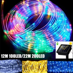 Guirlande lumineuse solaire à 50/100 led, imperméable, éclairage d'extérieur, féerique, vacances, 8 Modes d'éclairage, idéal pour un Patio, une fête dans le jardin 