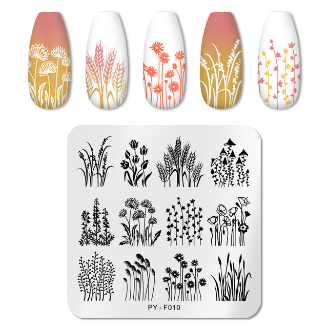 YOU Valentine's Day Nail Stamping Plates Rose Flower Love Theme Nail Art Plate Stainless Steel Nail Design Stencil Tools