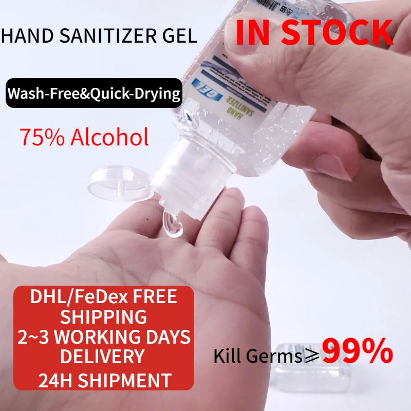 

75% Alcohol Disposable No Clean Waterless Hand Sanitizer Gel Antibacterial Disinfectant Portable Hand Wash Gel Quick Dry