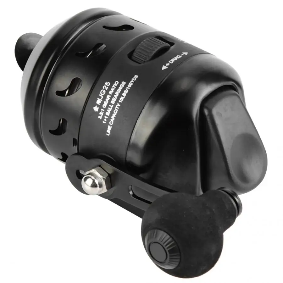 Черная портативная кастинговая спиннинговая катушка внутренняя леска