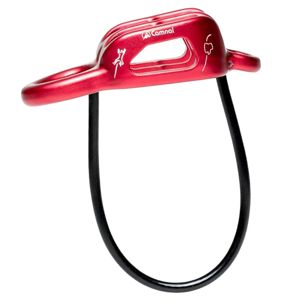 ATC Belay Device- Rock Climbing Belay Device ATC Professional Rappelling Descender Safety Equipment - Color: Red
