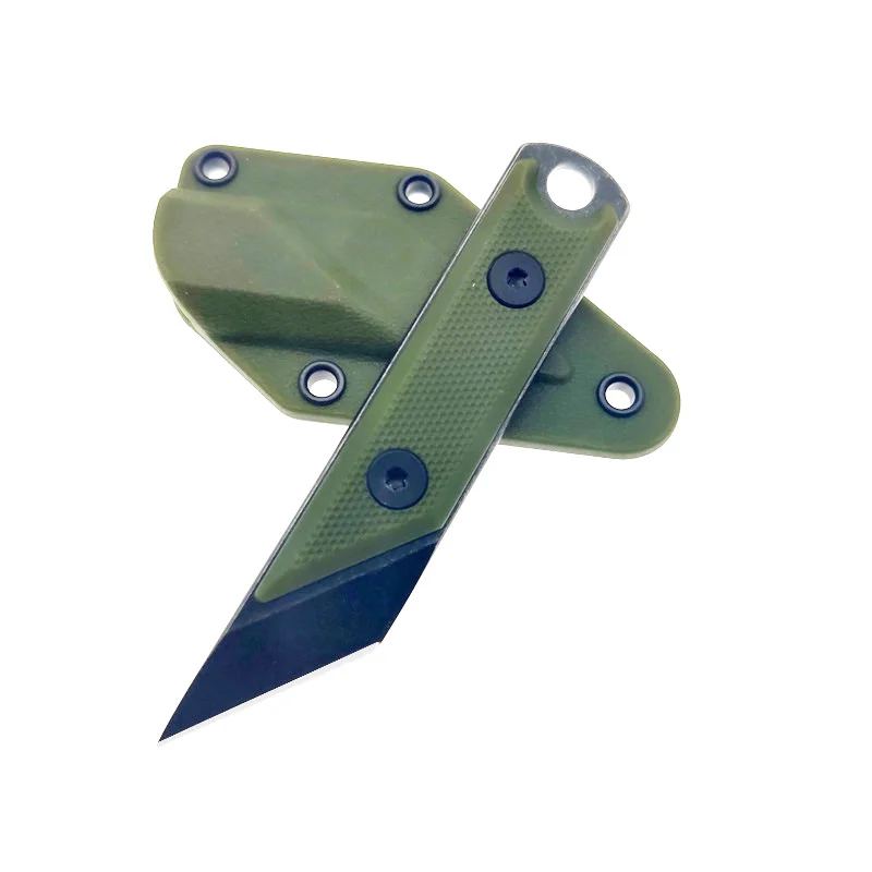 Green Swayboo камень мыть 440C сталь мини Карманный EDC фиксированным лезвием нож ABS ручка бумажные триммеры кемпинг инструмент ожерелье с Чехол - Цвет: Green