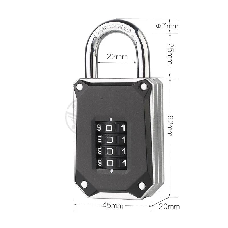 Modern Simple Black Digital Big Size 4-digit Code Lock Door Gymnasium Wardrobe Storage Cabinet Padlock