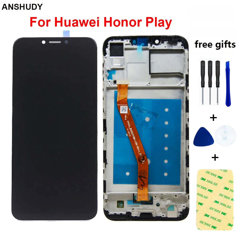 

For Huawei Honor Play COR-L29 LCD Display Digitizer Touch Screen Assembly For honor play LCD+Frame Replacement Parts Free Tools