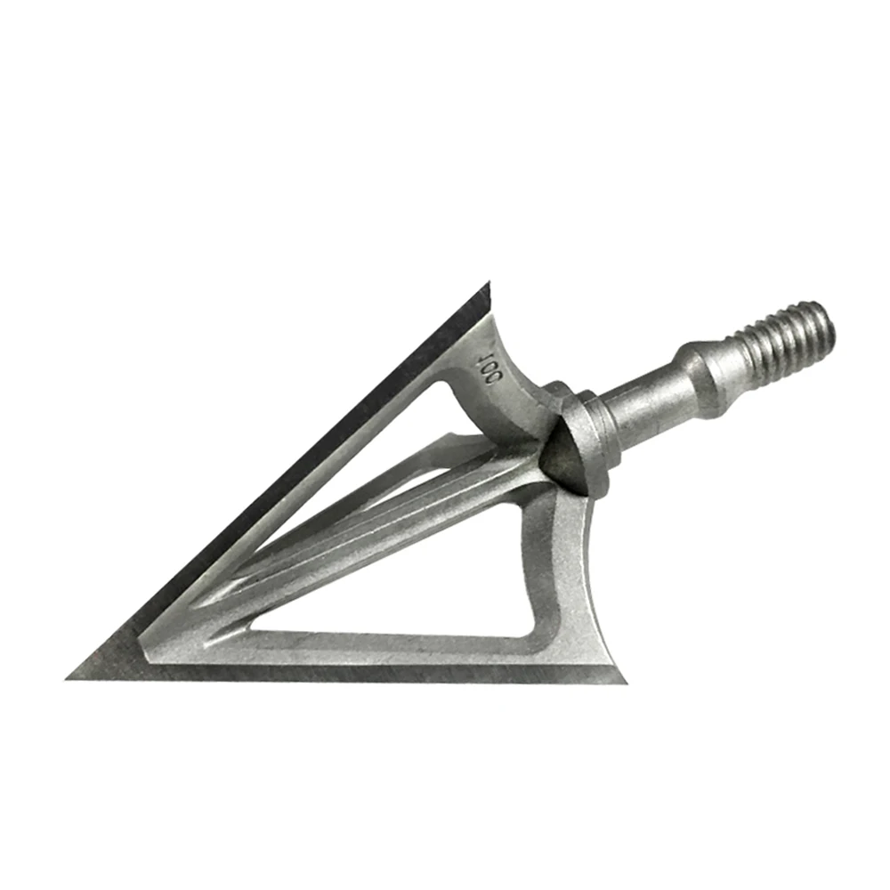 Archery Fixed 3 Blades Broadhead Arrowhead 100 Grain Stainless Steel Arrow Head Hunting Tips