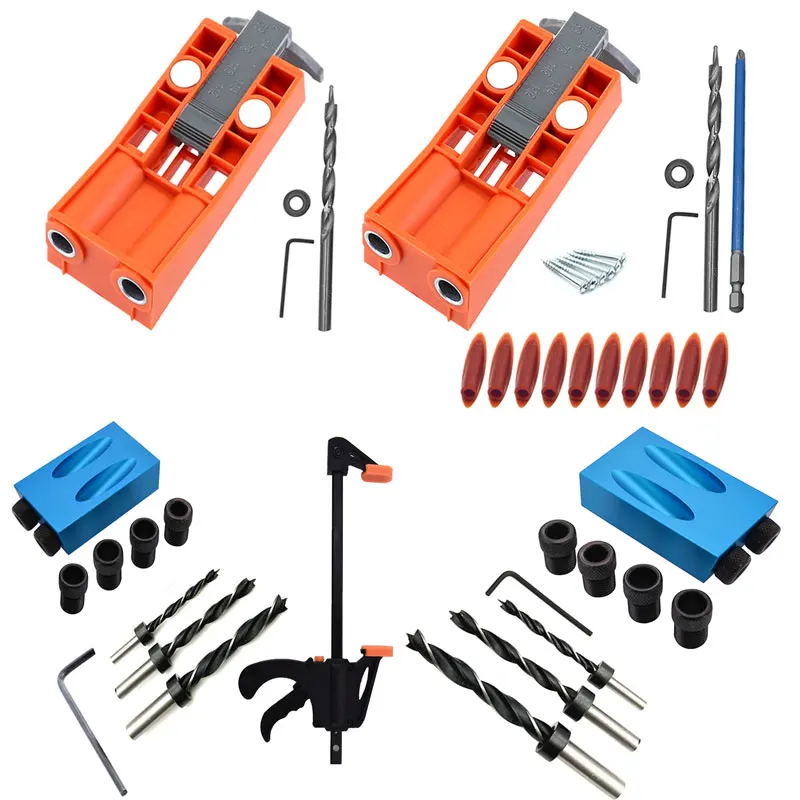 

Woodworking Oblique Hole Locator Drill Guide Set Pocket Hole Jig Kit Drill Guide Set Puncher Locator with Hole Locator Fittings