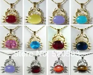 listed! 13X18MM stone Size Jade Crystal agate Crab Necklace Pendants | Украшения и аксессуары