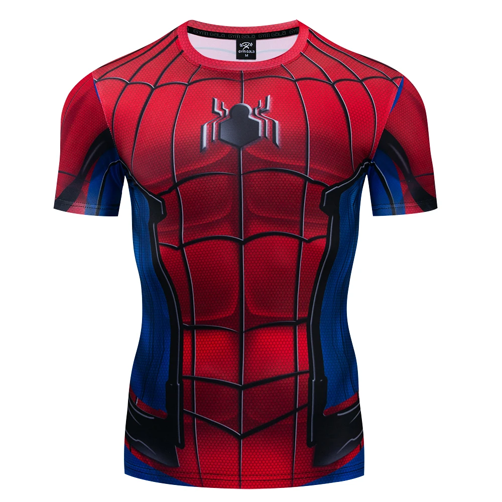 

Men's T-shirt Superhero Tee 3D printing Spiperman T-Shirt Summer Tights Short Sleeve
