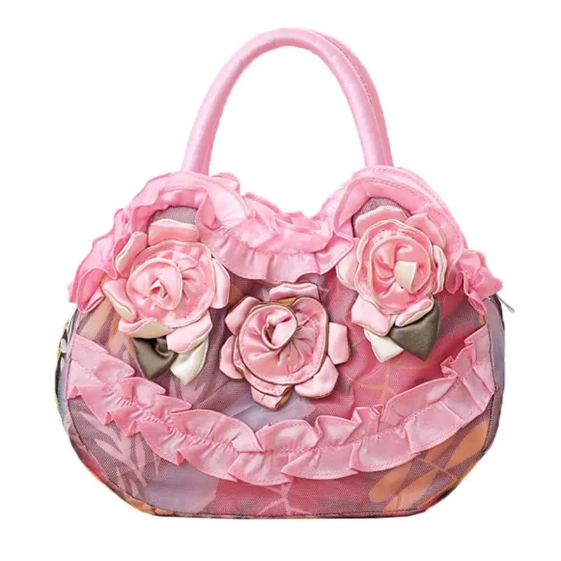 

2019 Elegant Women Tote Bag Simple Embroidery Flower Nylon Handbags Womens Bag For Shopping Traval Daily Great Gift For Mother