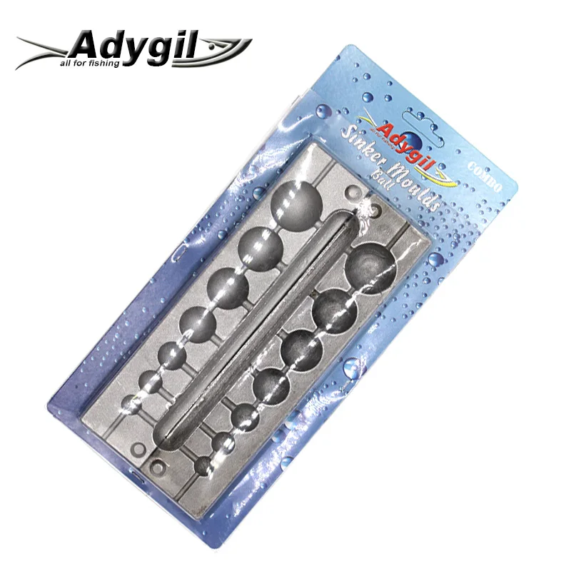 Adygil DIY рыболовный шар грузило прессформы ADBASM/большой комбо грузик 7 г 14 г 28 г 56 г 84 г 112 г 168 г 7 полостей - Цвет: silvery