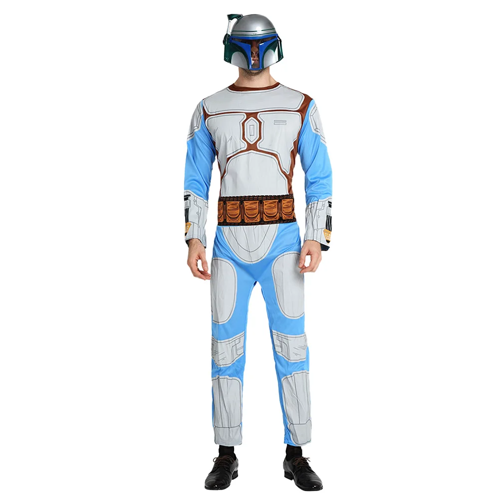 

Fett Cosplay Costume Halloween Uniform for Men Adults Jumpsuit Mask Full Set Carnival Party Role Playing