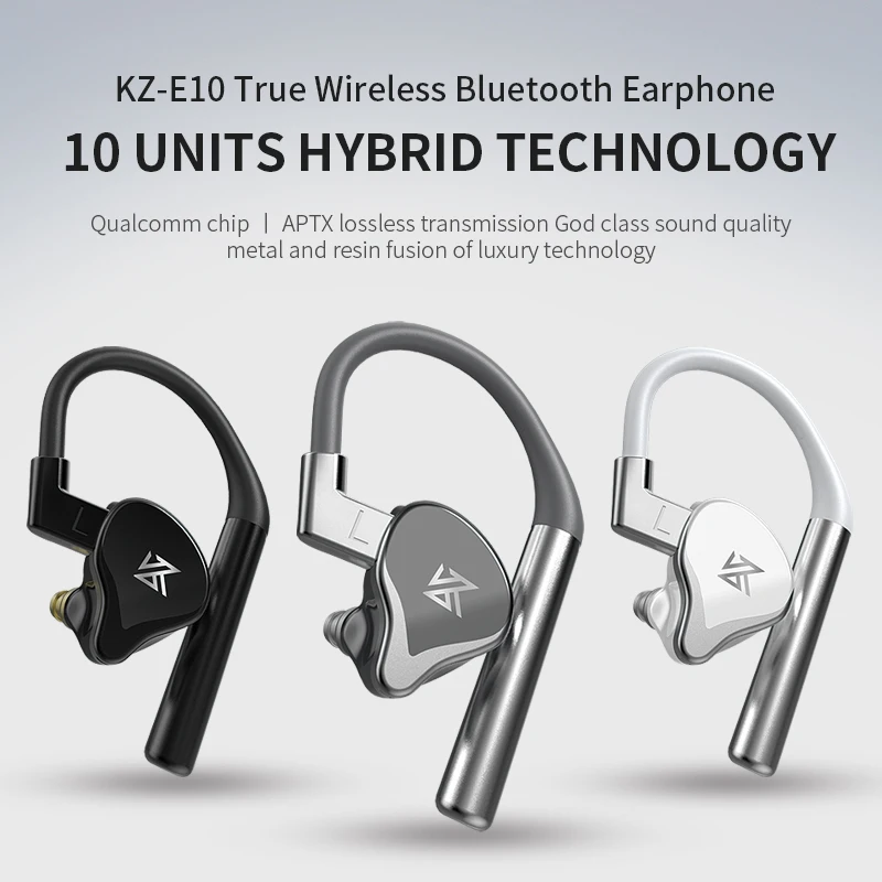 

KZ E10 Bluetooth 5.0 Touch Control Hifi Earphones 1DD+4BA Hybrid Earbuds Headset Sports Earphones QC3020 Noise Cancelling