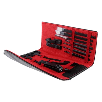 

14 in 1 Stainless Steel Manicure & Pedicure & Face Beauty Tools Set with Leather Bag Gifts