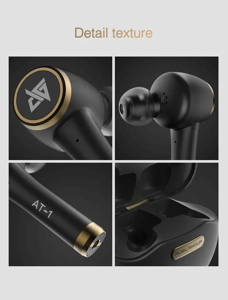 AUGLAMOUR AT-1 Bluetooth 5,0 беспроводные наушники IPX5 TWS настоящие Беспроводные водонепроницаемые спортивные AT1 HiFi наушники-вкладыши